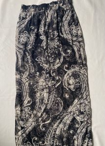 Boho Black &amp; White Paisley Print Skirt