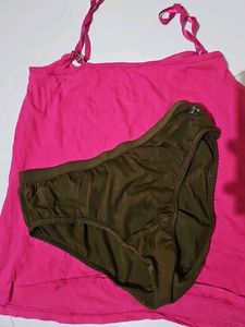 Pink Spaghetti Strap Top and briefs