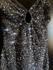 ✨ Forever 21 Grey-Blue Velvet Sequin Dress
