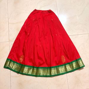 Vibrant Red Ethnic Skirt .Onam special patupavada