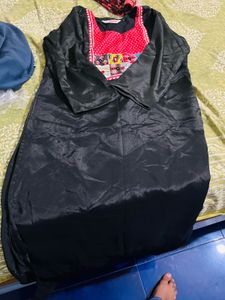 black and red kurta set