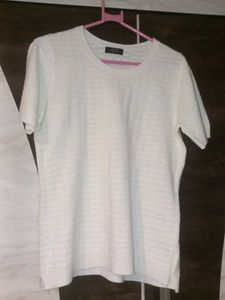 Classic White Textured T-Shirt