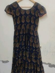 Navy Blue Printed Dress