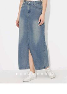 Slit Denim Aline Skirt also Green Pants As Gift