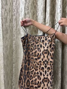 Sparkling Leopard Print Slip Dress