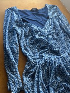 Blue Floral Midi Dress