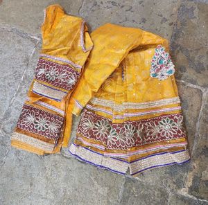 Yellow Embroidered kids Lehenga Choli