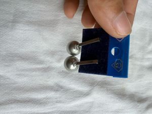 Elegant Silver Ball &amp; Bar Earrings