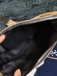 Brown Shoulder Bag with Chain Detail