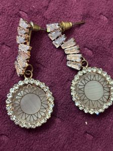 Elegant Drop Earrings with CZ Accents