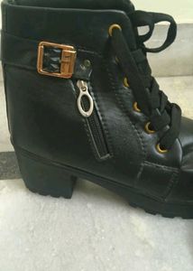 Black leather boots