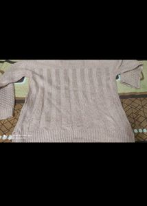 Pink Knit Pullover Sweater