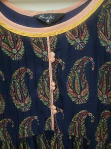 Navy Blue Printed Dress