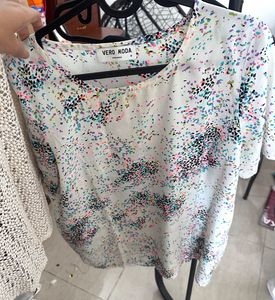 Vero Moda White Printed Top