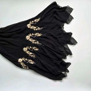 Y2K Black Embellished Dress with Floral details