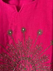 Embroidered Pink Kurta