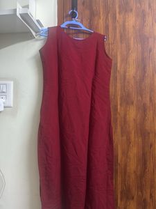 Embroidered Maroon Kurta set with dupatta