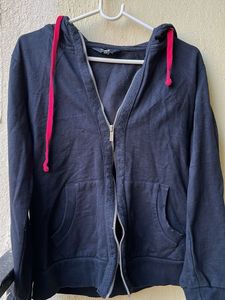 Navy Blue Zip-Up Hoodie for women