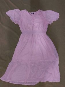 Chic Pink Swiss Dot Dress
