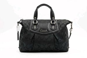 Coach Black Monogram Satchel Handbag