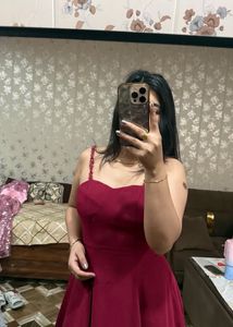 Elegant Red Midi Dress❤️🎀🦋