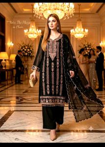 🖤✨heavy Black pakistani suit🌸💕❤️