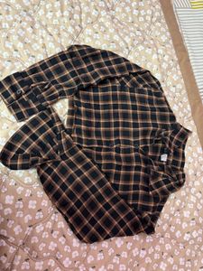 Brown &amp; Black Plaid Cropped Shirt