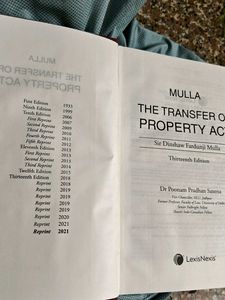 Mulla The Transfer of Property Act 13th Ed