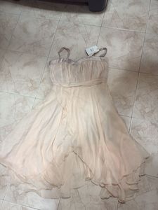 shimmery nude dress