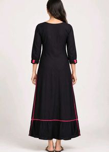 Embroidered Black Kurta