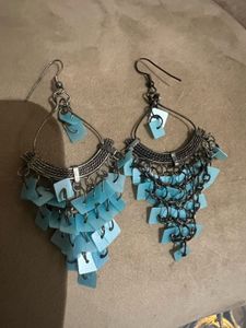 Boho Blue Dangle Earrings