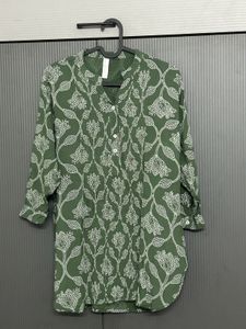 Green Floral Print Kurta