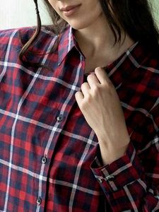Red & Blue Plaid Button-Up Shirt