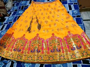 Mustard Yellow Banarasi Lehenga- Festive Royalty