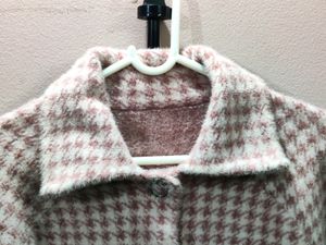 Imported women's houndstooth tweed jacket/sweater
