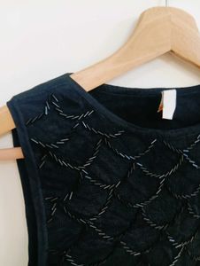 Sparkly Black Sleeveless Top