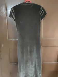 Velvet Short Sleeve Midi Dress