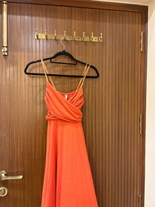 Orange Spaghetti Strap Maxi Dress