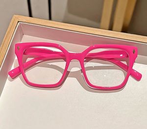 Trendy Pink Square Frame Glasses