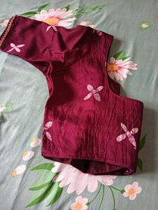 Maroon saree Ethnic Blouse