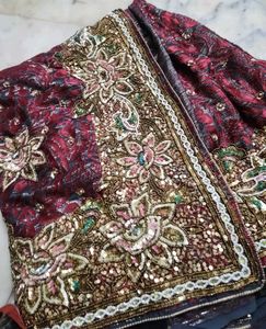 fully sequence work saree and very heavy weight
