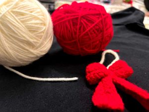 Handmade Crochet Red Bow Charm