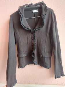 Black Net Woolen Top ❤️