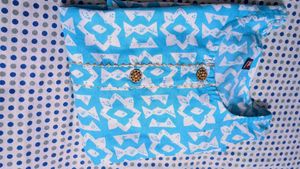 Blue Cotton Kurta Set with Dupatta