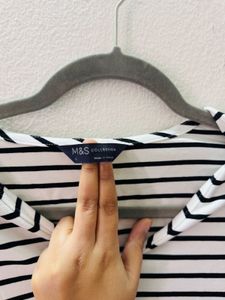 Marks &amp; Spencer White Striped Top