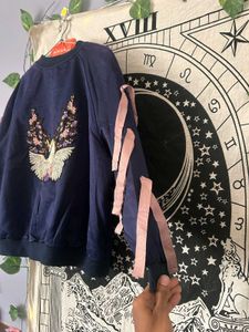 Embellished Swan Bomber Jacket