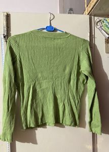 Light green V neck sweater