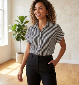 Chic Striped Button-Up Blouse