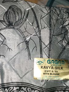 Gagan Creation Silver Silk Saree