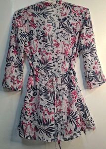 Chic Floral Print V-Neck Tunic Kurti